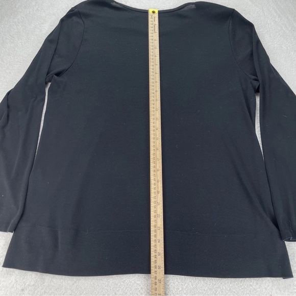 J.Jill Perfect Pima Black PULLOVER TUNIC TOP ~ SIZE L Pima Cotton Boho Lagenlook - Picture 9 of 9